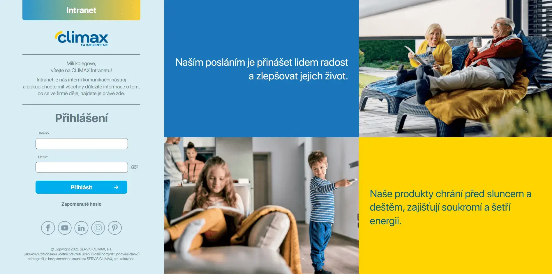 intranet climax homepage